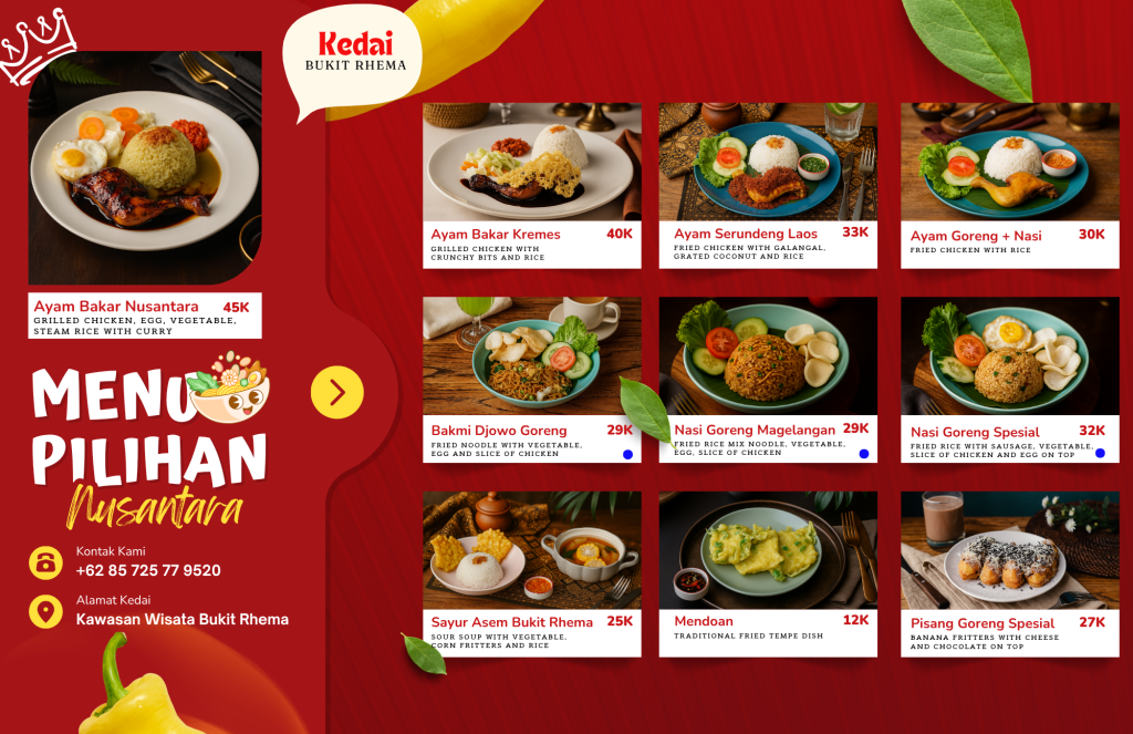 Menu di Kedai Bukit Rhema