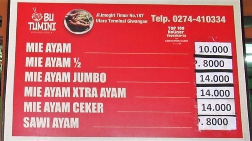 mie ayam tumini giwangan