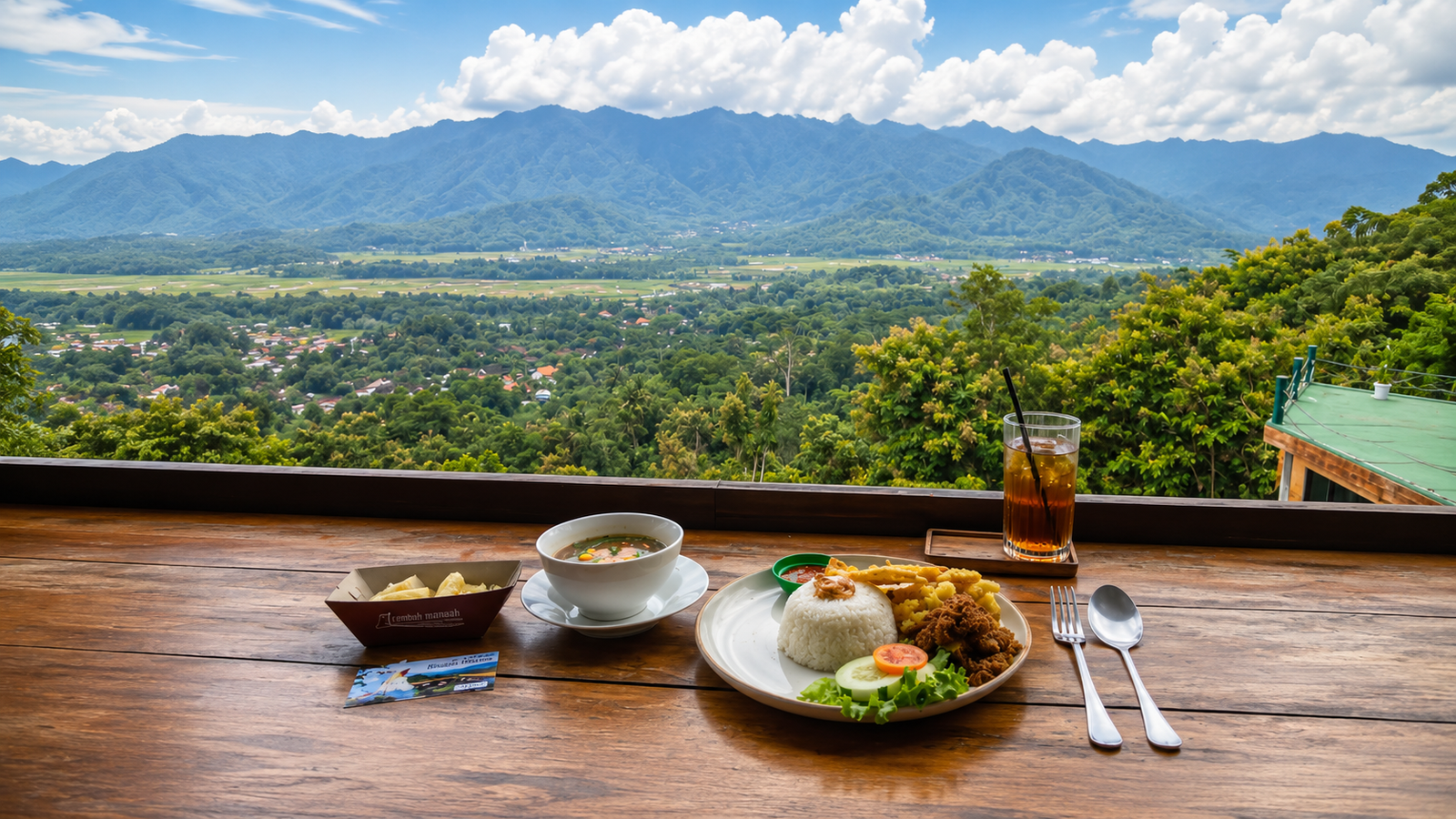 Pengunjung menikmati cafe view Borobudur di Kedai Bukit Rhema