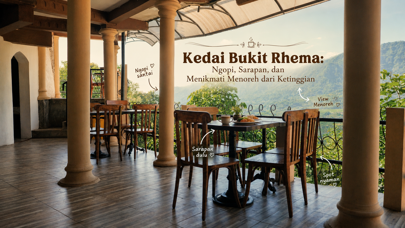 Kedai Bukit Rhema cafe dengan pemandangan Candi Borobudur