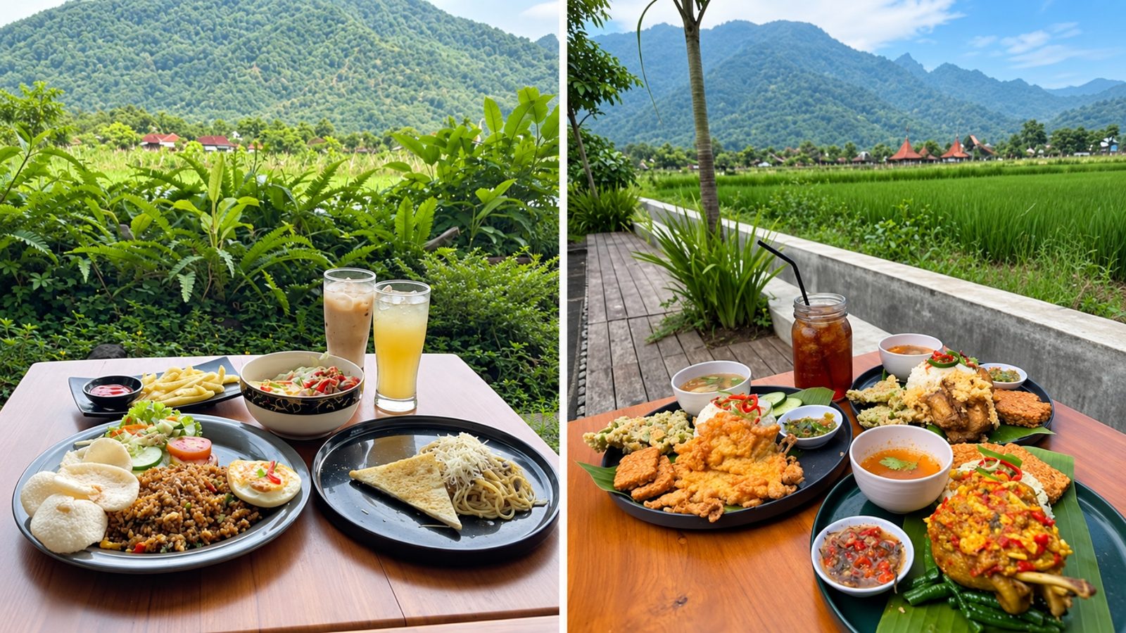 Suasana duduk Eyoop Borobudur untuk kopi sore